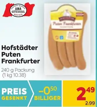 Billa Hofstädter Puten Frankfurter 240 g Angebot