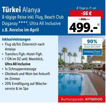 Lidl Reisen Türkei Alanya Angebot