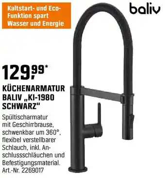 OBI Küchenarmatur baliv,,ki-1980 BALIV,,KI-1980 SCHWARZ" Angebot