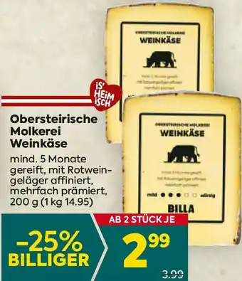 Billa Obersteirische molkerei weinkäse Angebot