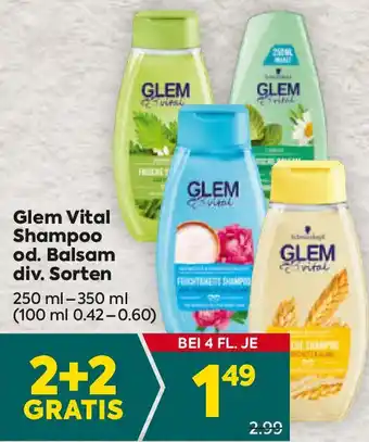 Billa Glem vital shampoo od. balsam Angebot