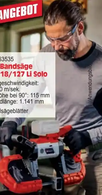 Zgonc Akku-Bandsäge TE-MB 18/127 U Li Solo Angebot