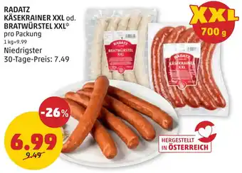 PENNY Käsekrainer XXL od. Bratwürstel XXL Angebot