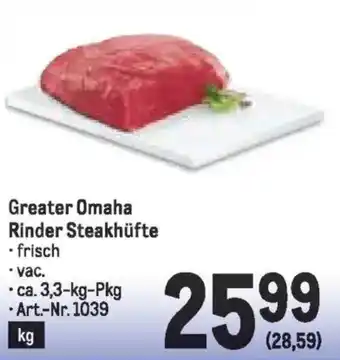 Metro Greater Omaha Rinder Steakhüfte Angebot