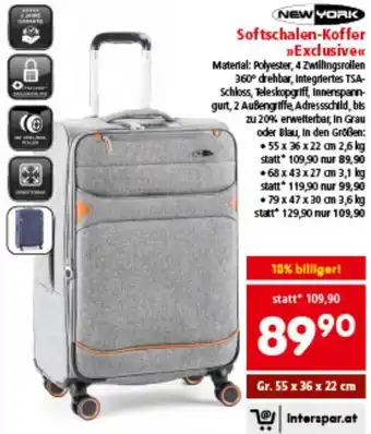 Interspar NEW YORK Softschalen-Koffer >>Exclusive Angebot