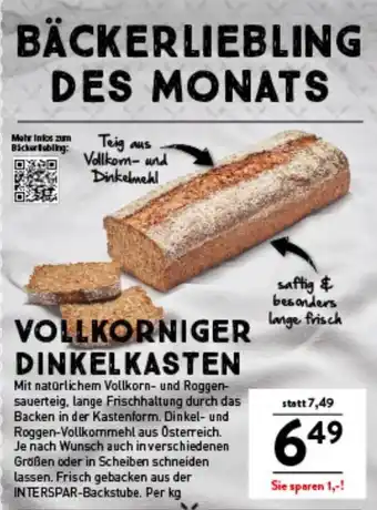 Interspar Vollkorniger dinkelkasten Angebot