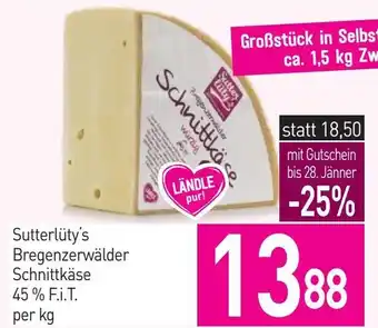 Sutterlüty Bregenzerwälder Schnittkäse Angebot