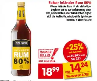 Interspar Felser Inländer Rum 80% Angebot