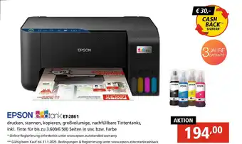 Pagro Diskont EPSON Drucker EcoTank ET-2861 Angebot