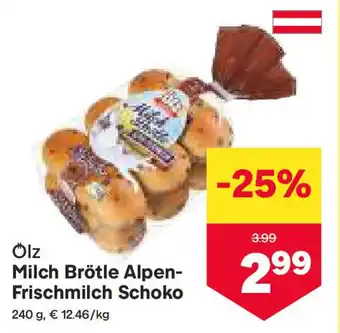 MPreis Milch Brötle Alpen- Frischmilch Schoko Angebot