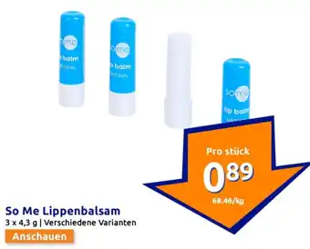 Action So Me Lippenbalsam Angebot