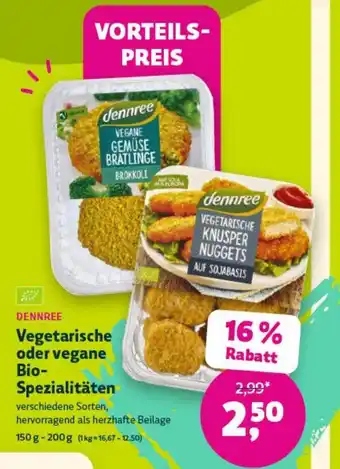 Denn's Biomarkt Vegetarische oder vegane Bio- Spezialitäten Angebot