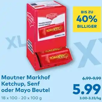 T&G Mautner Markhof Ketchup, Senf oder Mayo Beutel Angebot