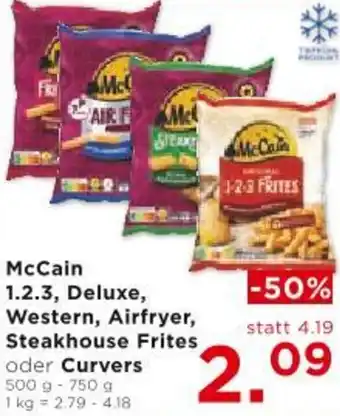 Unimarkt McCain 1.2.3, Deluxe, Western, Airfryer, Steakhouse Frites oder Curvers Angebot