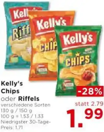 Unimarkt Kelly's Chips oder Riffels Angebot