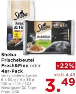 Unimarkt Sheba Frischebeutel Fresh&Fine oder 4er-Pack Angebot