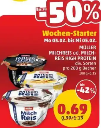 PENNY Müller milchreis od. milch- reis high protein Angebot