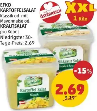 PENNY Efko kartoffelsalat klassik od. mit mayonnaise od. krautsalat Angebot