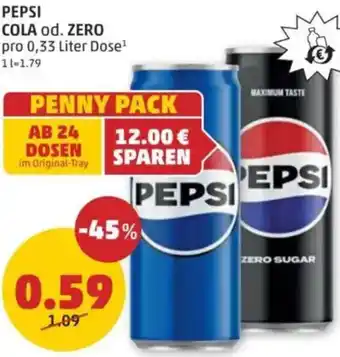 PENNY Pepsi cola od. zero Angebot