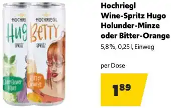 Eurogast Grissemann Hochriegl Wine-Spritz Hugo Holunder-Minze oder Bitter-Orange Angebot