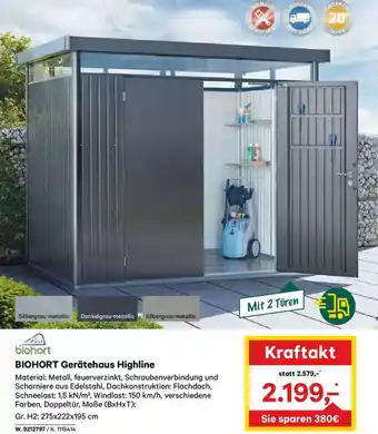 Lagerhaus Graz Land Biohort gerätehaus highline Angebot