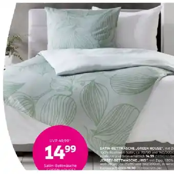 Mömax Satin-Bettwäsche „GREEN HOUSE“ 59590162 mömax Angebot