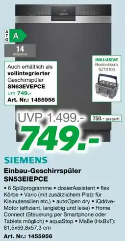 EP Einbau-Geschirrspüler SN53EIEPCE Angebot