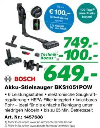 EP Akku-Stielsauger BKS1051POW Angebot