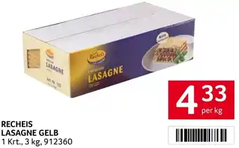 Transgourmet Recheis lasagne gelb Angebot