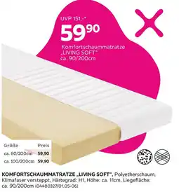 Mömax Komfortschaummatratze,,living soft", Angebot