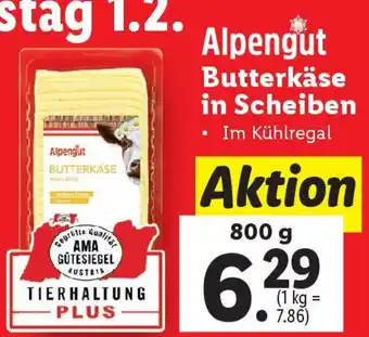 Lidl Alpengut Butterkäse in Scheiben Angebot