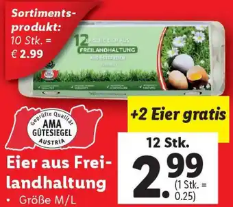 Lidl Eier aus Frei- landhaltung Angebot