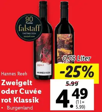 Lidl Zweigelt oder Cuvée rot Klassik Angebot