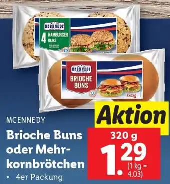 Lidl Brioche Buns oder Mehr- kornbrötchen Angebot