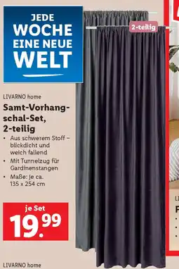 Lidl Samt-Vorhang- schal-Set, 2-teilig Angebot