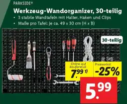 Lidl Werkzeug-Wandorganizer, 30-teilig Angebot