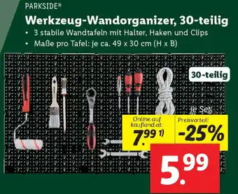 Lidl Werkzeug-Wandorganizer, 30-teilig Angebot