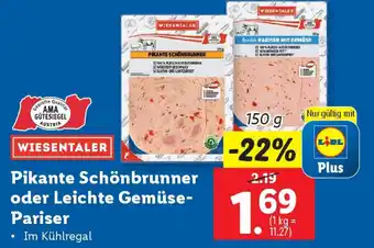 Lidl Pikante Schönbrunner oder Leichte Gemüse- Pariser Angebot