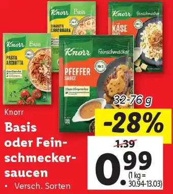 Lidl Knorr Basis oder Fein- schmecker- saucen Angebot