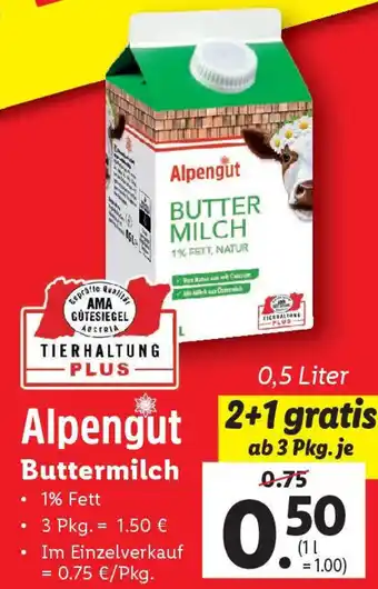 Lidl Alpengut Buttermilch Angebot