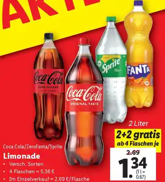 Lidl Coca Cola/ZeroFanta/Sprite Limonade Angebot