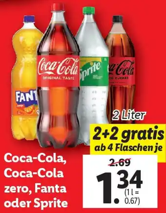 Lidl Coca-Cola, Coca-Cola zero, Fanta oder Sprite Angebot