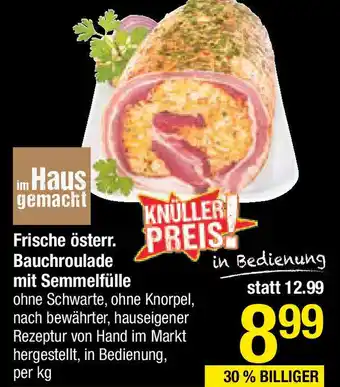 Maximarkt Frische Österr. Bauchroulade mit Semmelfülle Angebot