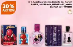 Müller auf alle kinderdüfte der Marken BARBIE, SPIDERMAN, WEDNESDAY, JOKER, BATMAN oder FROZEN. Angebot