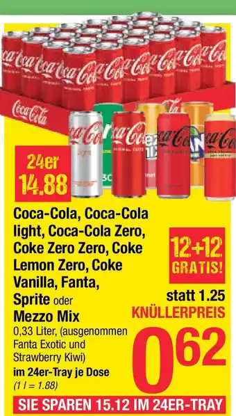 Maximarkt Coca-Cola, Coca-Cola light, Coca-Cola Zero, Coke Zero Zero, Coke Lemon Zero, Coke Angebot