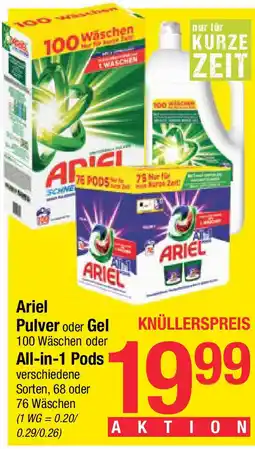 Maximarkt Ariel Pulver oder Gel Angebot