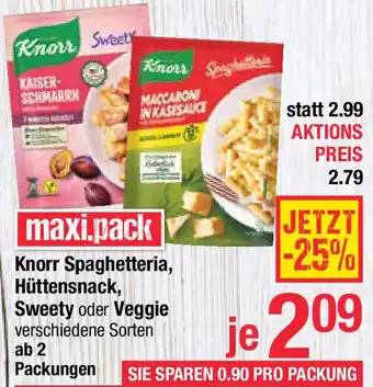 Maximarkt Knorr Spaghetteria, Hüttensnack, Sweety oder Veggie Angebot