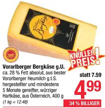 Maximarkt Vorarlberger Bergkäse g.U Angebot