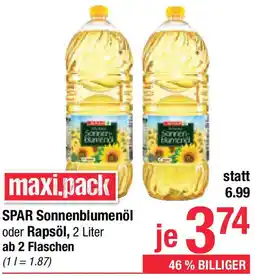 Maximarkt SPAR Sonnenblumenöl oder Rapsöl Angebot