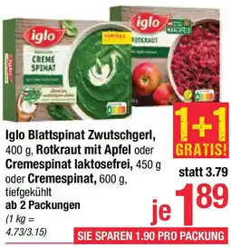 Maximarkt Iglo Blattspinat Zwutschgerl Angebot